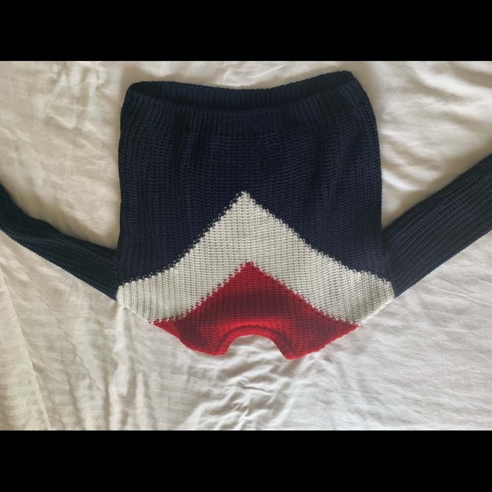 color block knit sweater